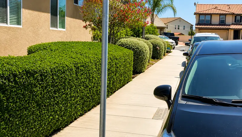 Setos esculpidos — fachada residencial